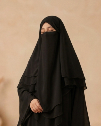 Black Chiffon Khimar