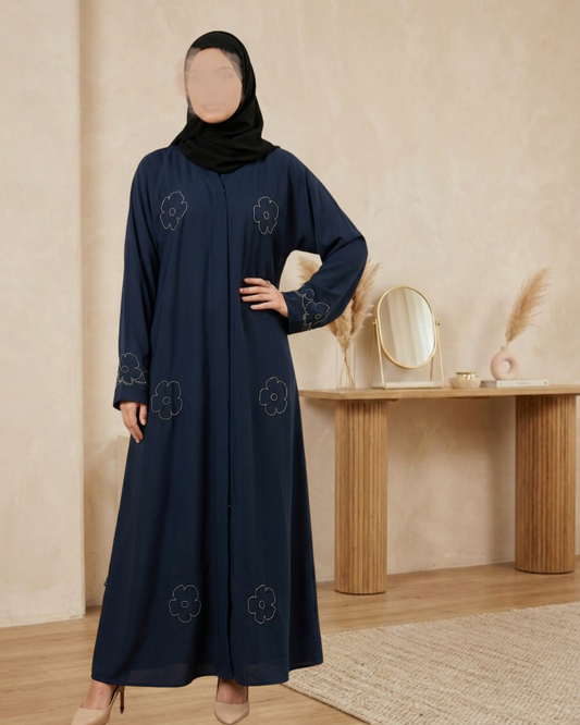 Midnight Navy Blue Abaya