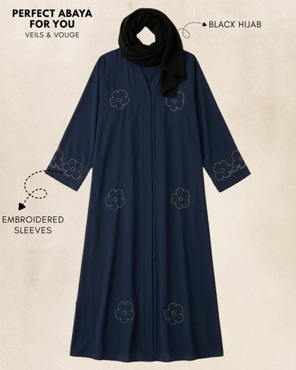 Midnight Navy Blue Abaya