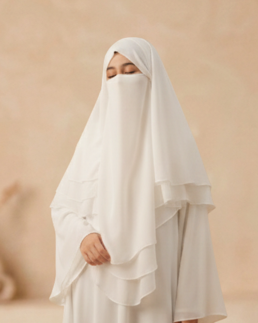 White Chiffon Khimar