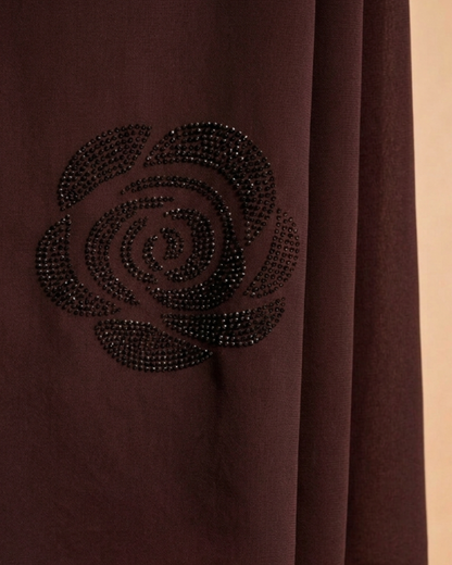 Noir Blossom Shawl-Choclate Brown