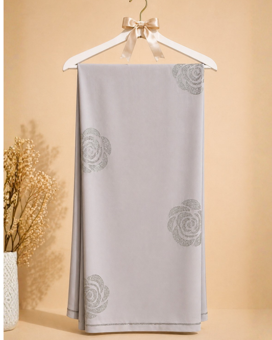 Noir Blossom Shawl-Ivory