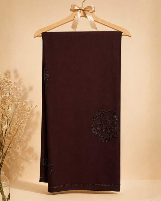 Noir Blossom Shawl-Choclate Brown